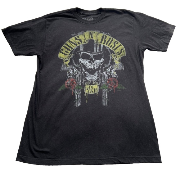 Guns n' Roses T Shirt Sz L Short Sleeve Black Cotton Blend "85" Soft - Picture 1 of 4